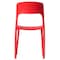 Fabulaxe Modern Plastic Outdoor Dining Chair with Open Curved Back, Red, PK 4 QI004227.RD.4 - alternate 3